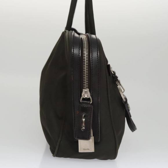 PRADA Hand Bag Nylon Khaki Silver Auth 103571 - Picture 4 of 16